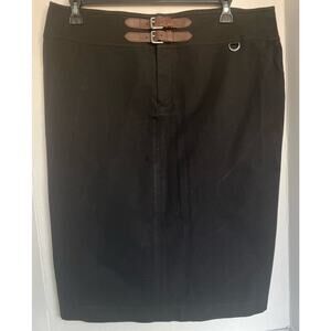 Ralph Lauren Straight Black Preppy Pencil Skirt Size 16